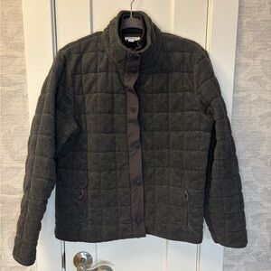 Charter Club Womens Jacket Quilted Bomber Coat Cozy Gray Minimalist Sz PL